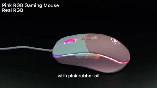 El ordenador ató con alambre el ratón rosado del videojugador del RGB del puerto USB 8d 7200 Dpi del rosa